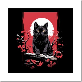 Cottagecore Goth Kawaii Anime Cat Gifts Men Girls Womens Cat Posters and Art